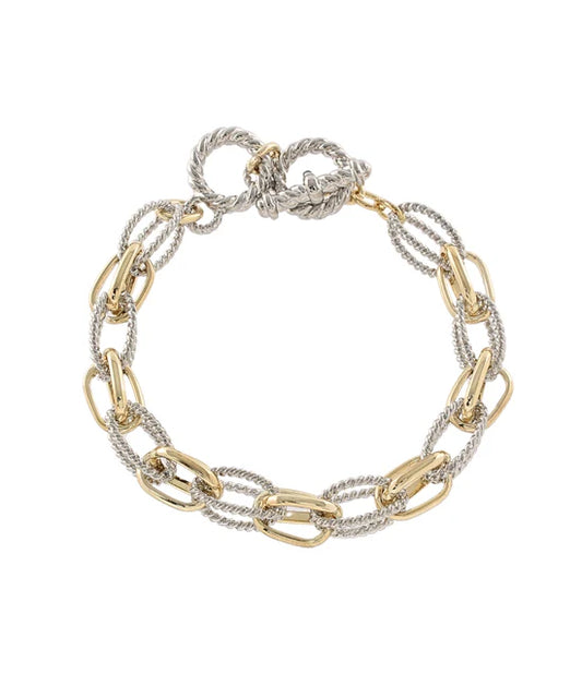 Twotone Cable Link Bracelet