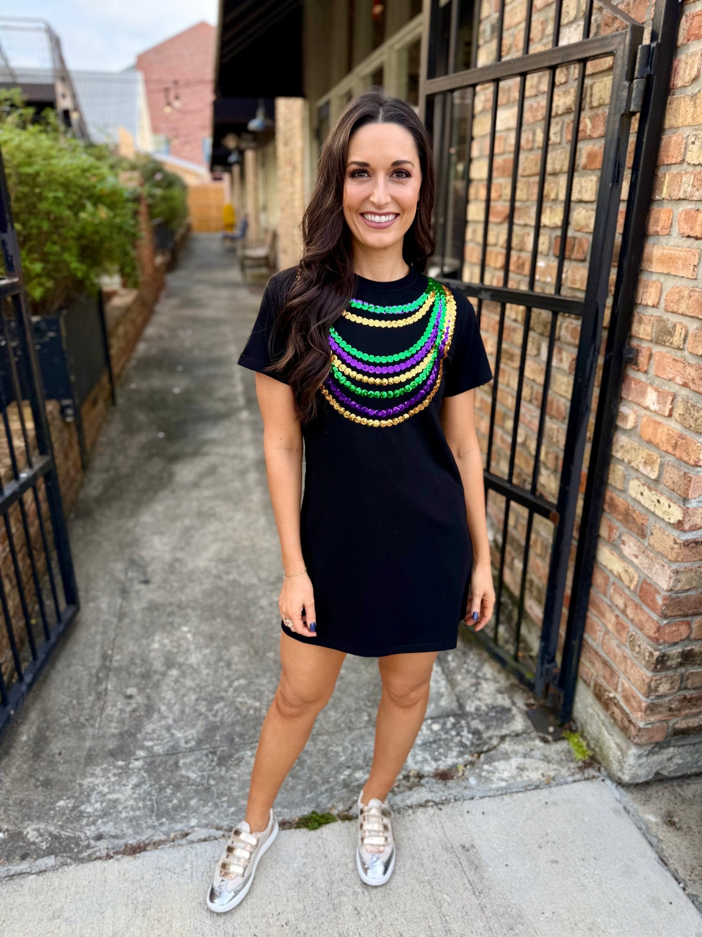 Mardi Gras Bead Dress- Black