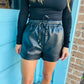 Gina Faux Leather Shorts- Black