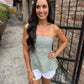 Waves Tube Top- Sage Green