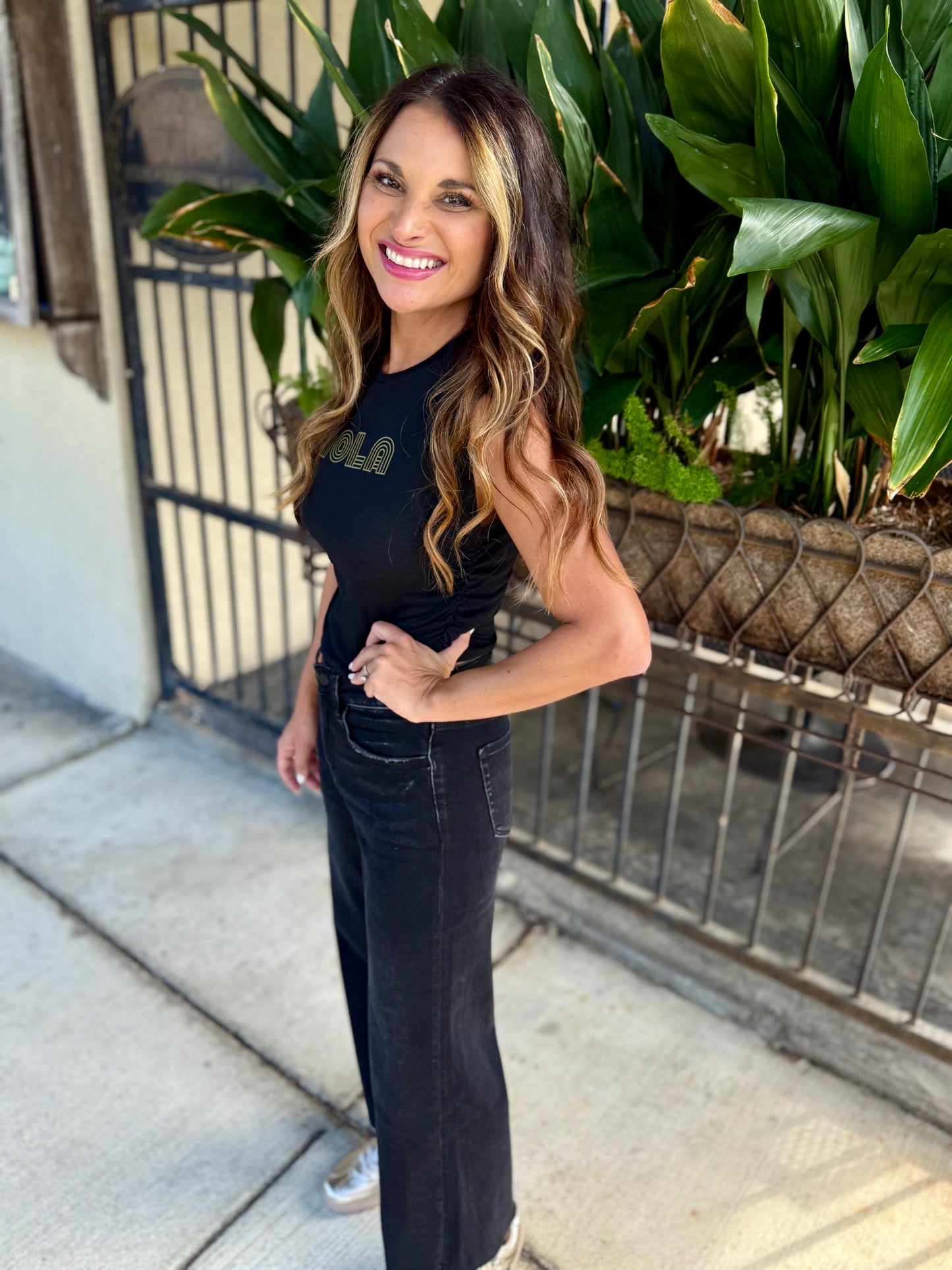 NOLA Ruched Tank- Black