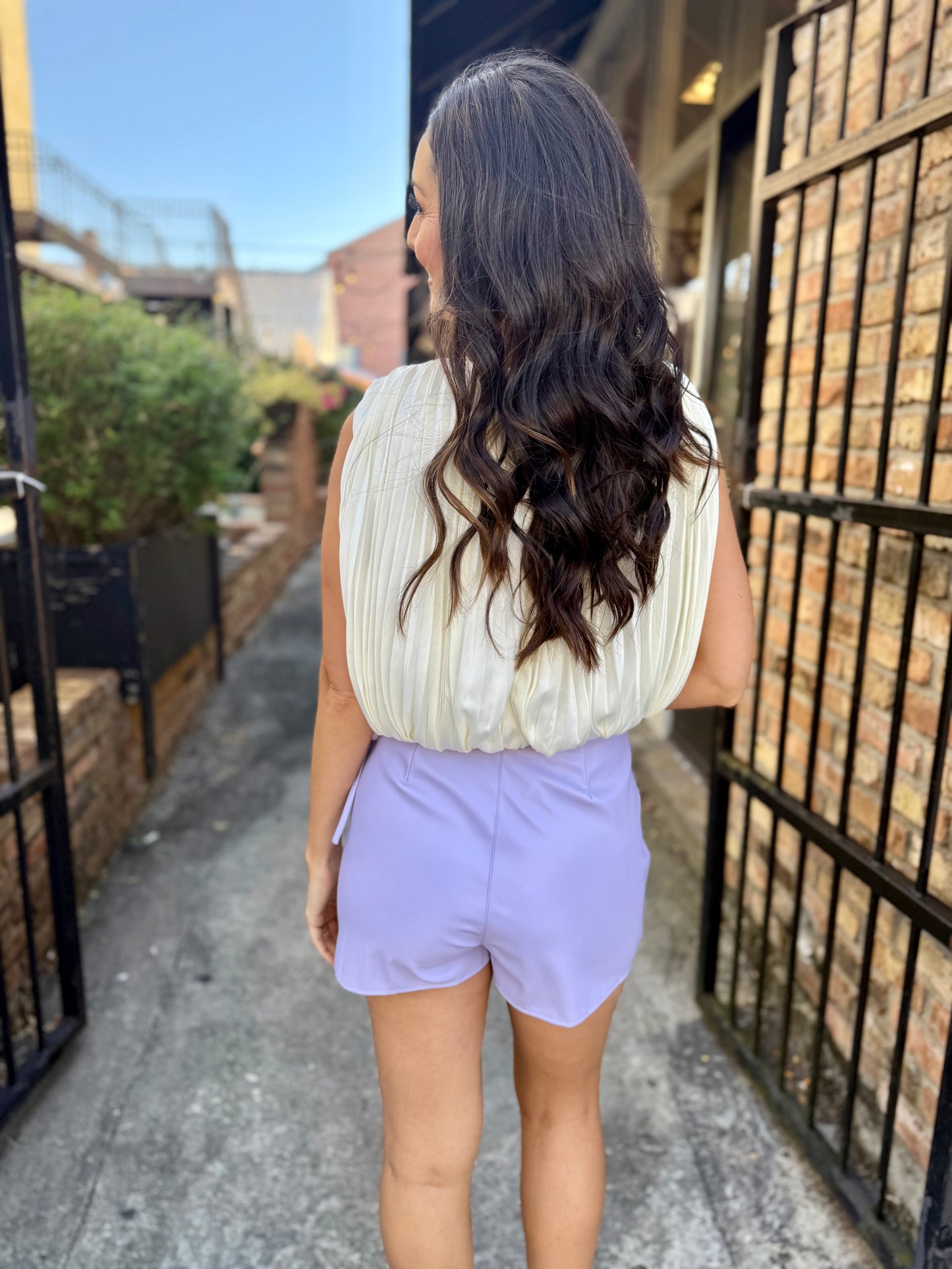 O'Neal Faux Leather Wrap Mini Skort- Lavender