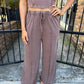FP Mineral Washed 2 PC Pants Set- Chocolate