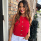 Letlow Textured Top- Red