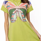 Queen Patchwork Butterfly Dress- Green