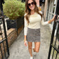 Tiger Print Stretch Mini Skirt