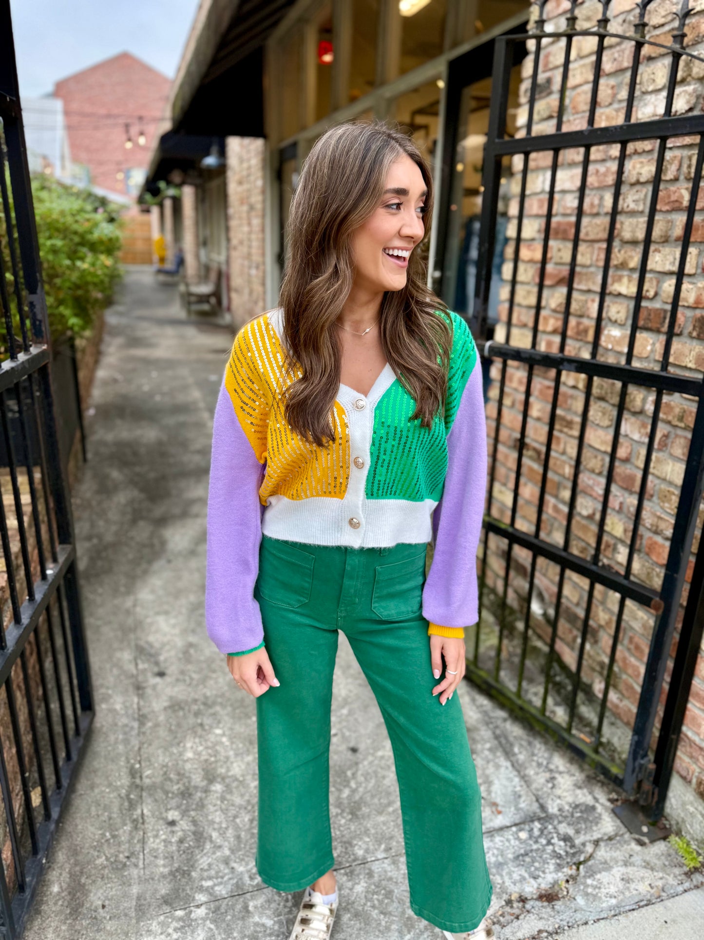 Thoth MG Colorblock Cardigan- Purple