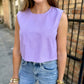 Darby Denim Top- Lavender