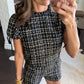 Cassandra Top- Black Tweed
