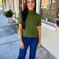 Brandon Sweater Top- Olive