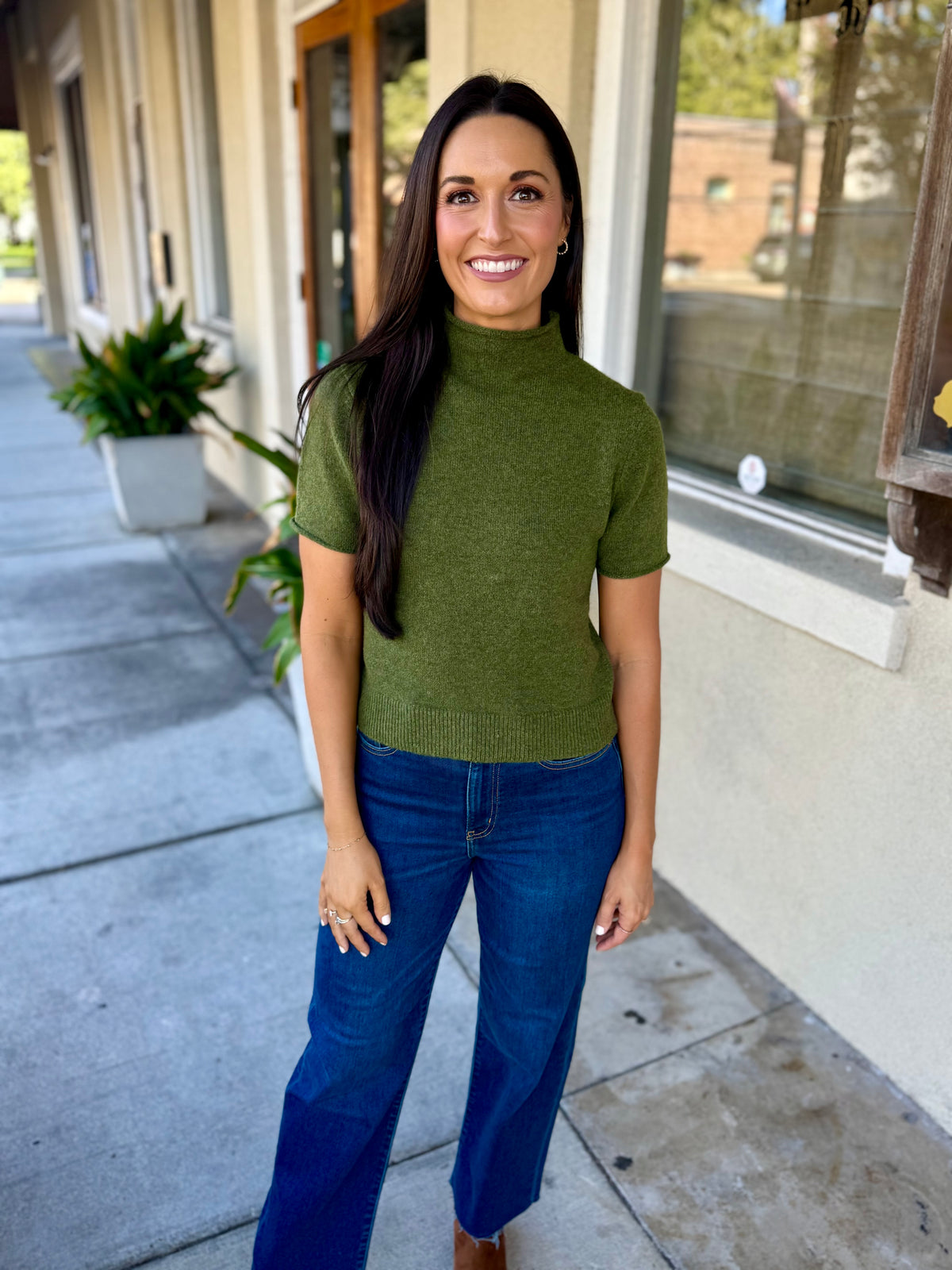Brandon Sweater Top- Olive