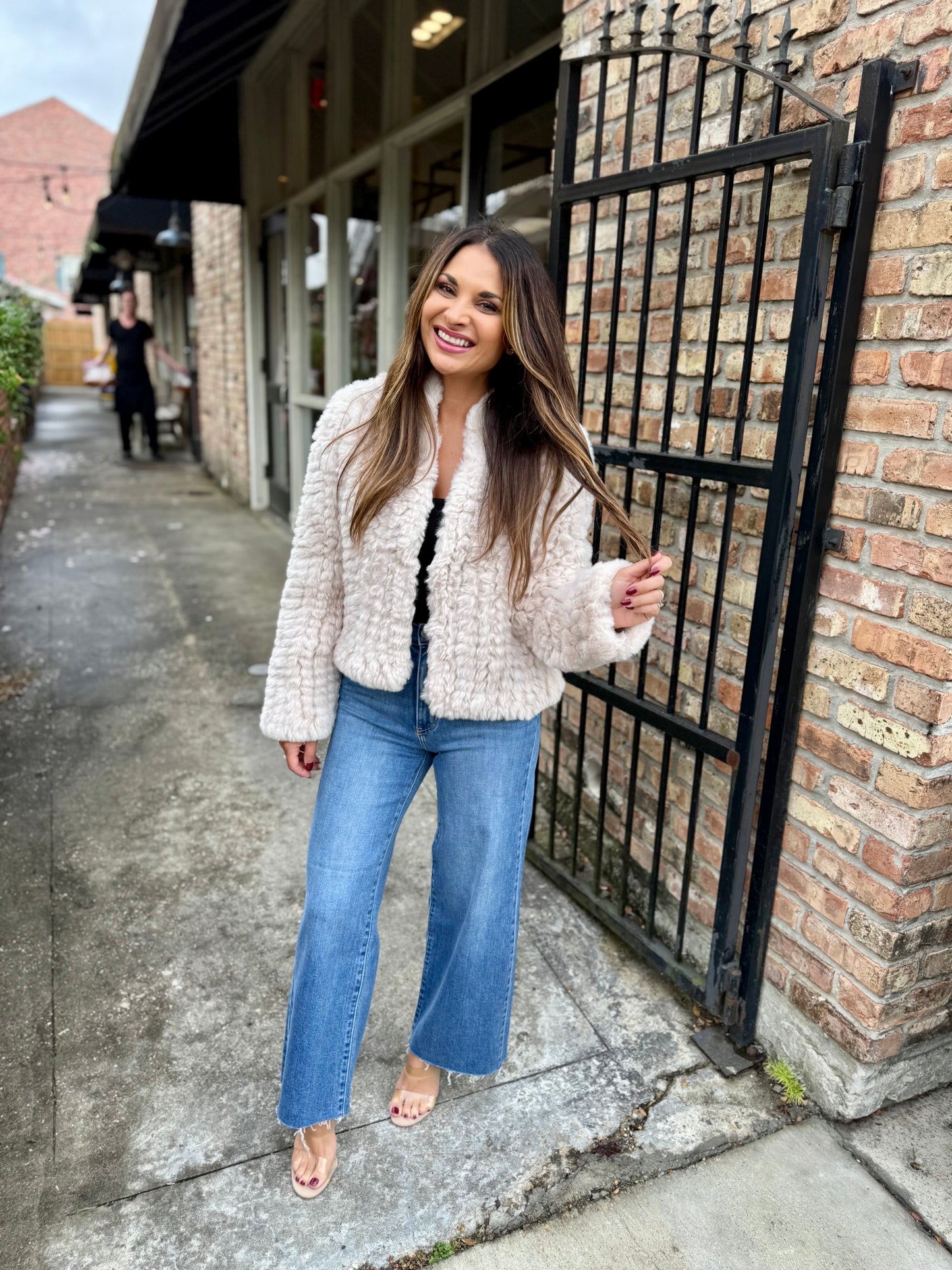 Jelena Faux Fur Jacket- Cream