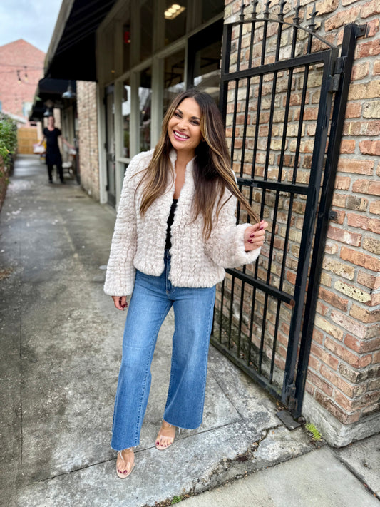 Jelena Faux Fur Jacket- Cream