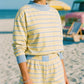 Teva Striped Mock Sweatshirt- Yellow/Baby Blue