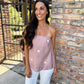 Polka Dot Strapless Top- Mocha