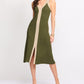 Analise Colorblock Maxi Dress- Olive