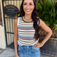Fall Stripe Sweater Vest