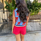 Queen Ole Miss Knit Button Up Vest