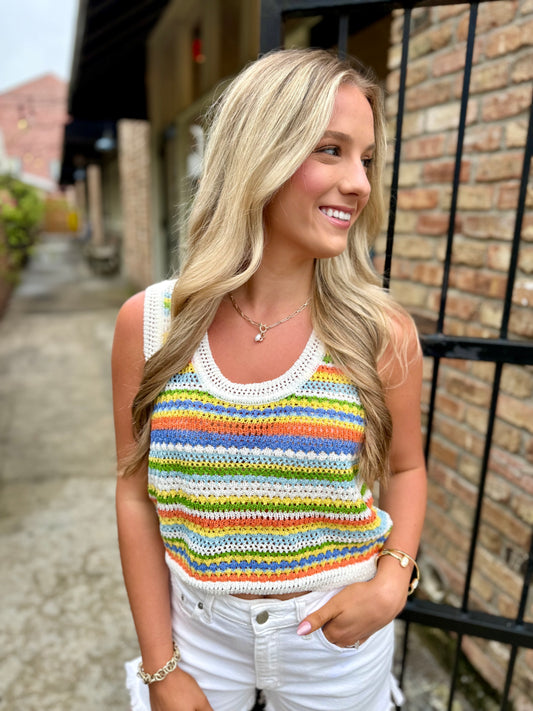 Sylvia Stripe Sweater Vest- Multi
