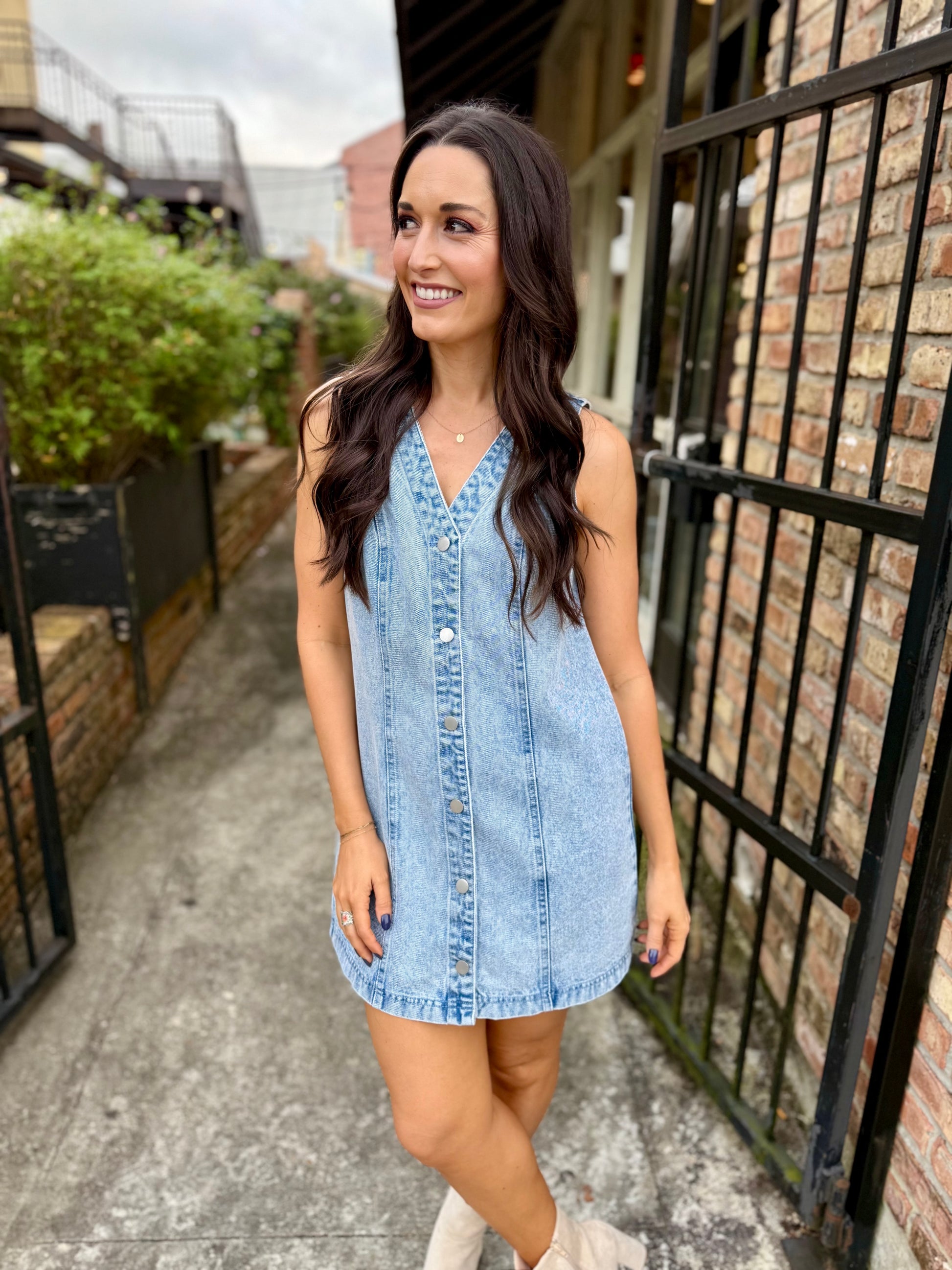 denim button down dress with and Tie Waist Simply Dixie Boutique Medium through Dressy Casual Pants/Holiday Outfits/Festival/Loungewear/Workout Pant/Travel/Home Gym/Sleepwear/Activewear/Streetwear Please Select The Size According To The Size Chart In The Product Picture Button Down Denim Mini Dress