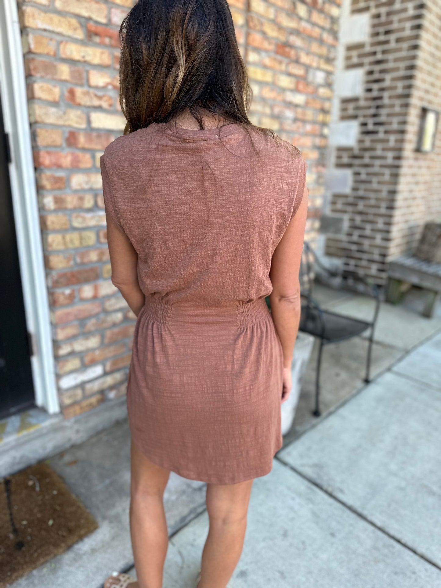 Z Supply Rowan Textured Dress- Bronze