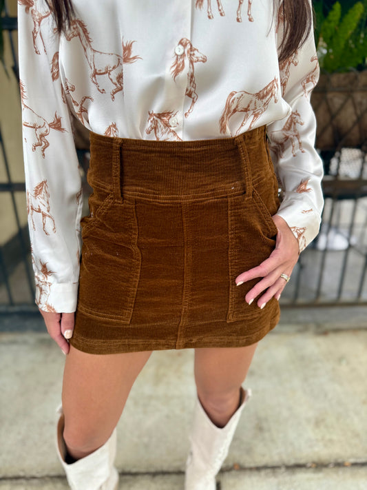 Elaine Skirt- Saddle