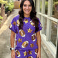 Scattered Football & Stars Shorts- Purple