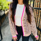 Leopard Cardigan- Pink/Camel