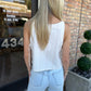 Heartland Side Tie Sleeveless Top- Cream