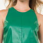 Gators Faux Leather Tank Top- Green