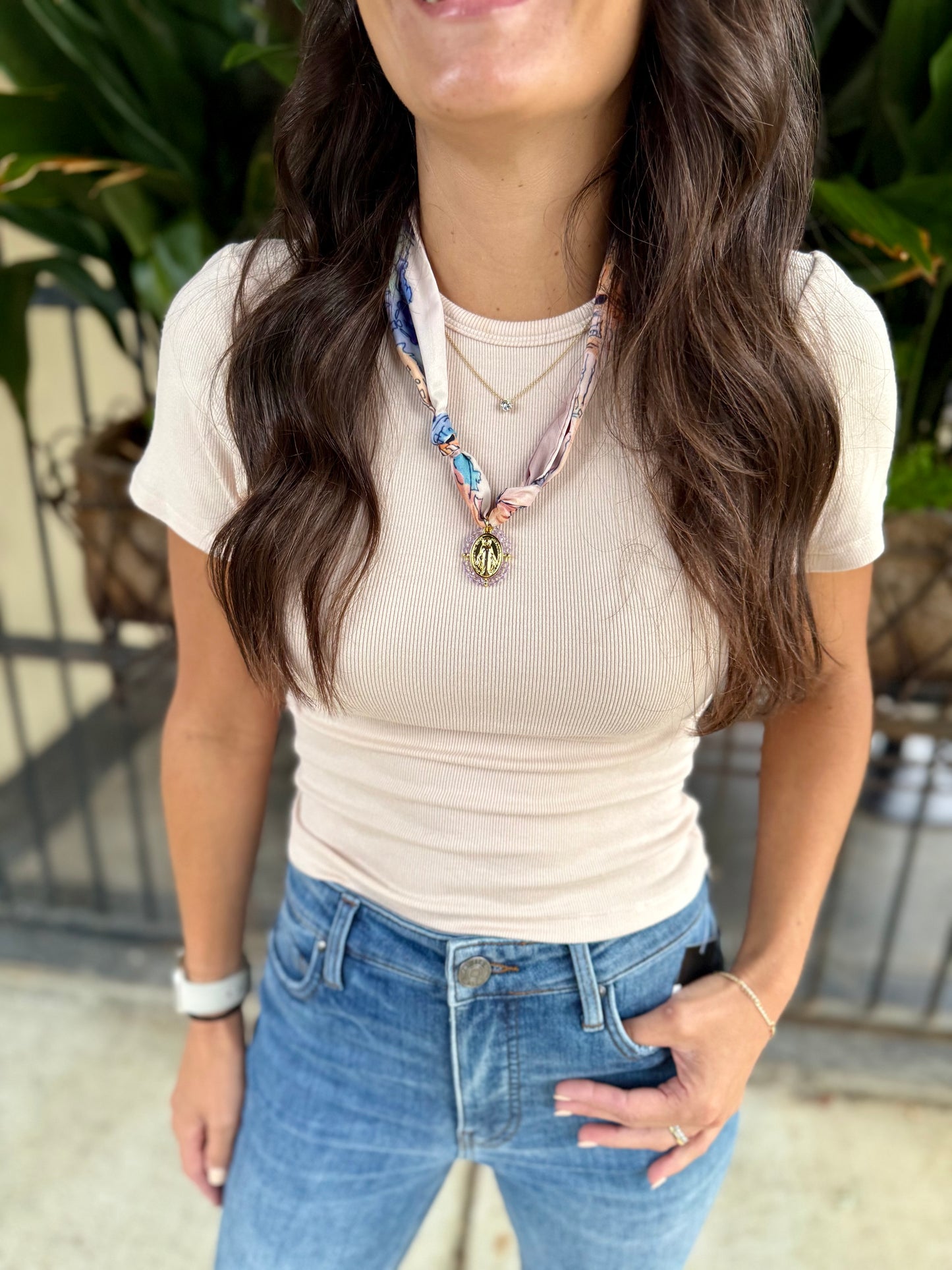 Ronan Fitted Crop Tee- Cream