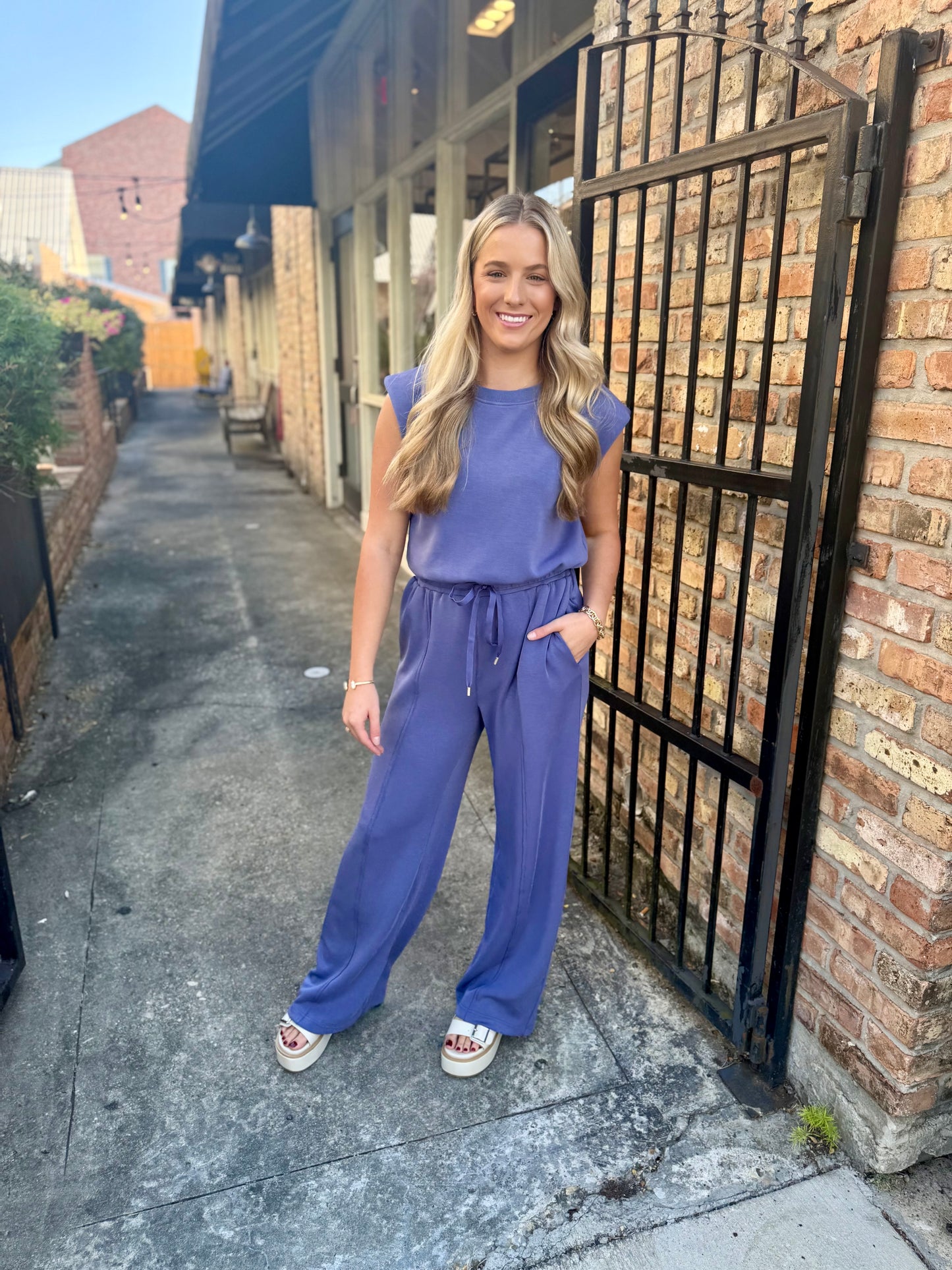 Authement Modal Jumpsuit- Deep Cornflower