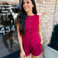 Berry Button Down Vest- Burgundy
