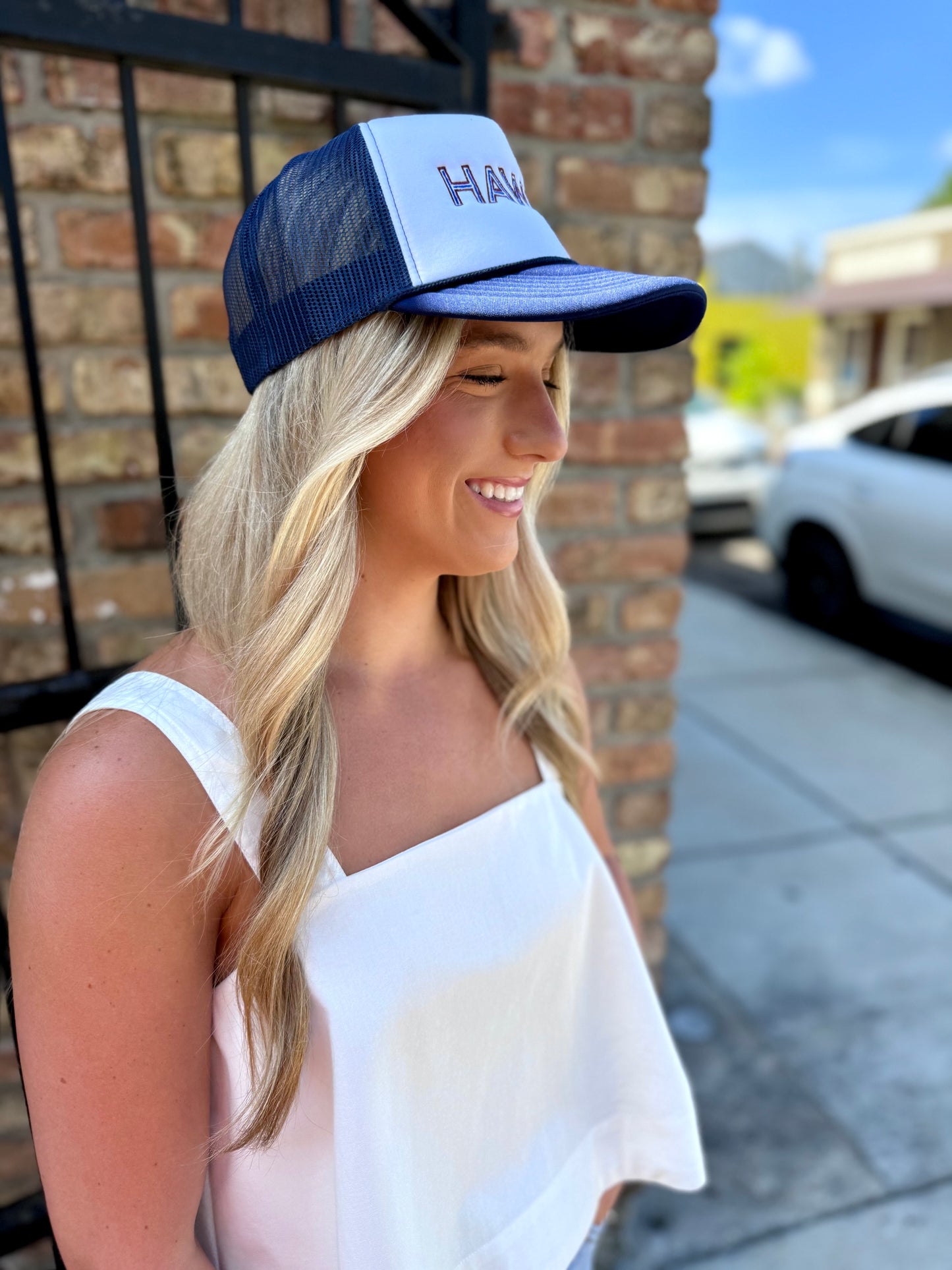 Hawks Trucker Hat- Navy/White