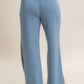 Dalton Wide Leg Pants- Dusty Blue