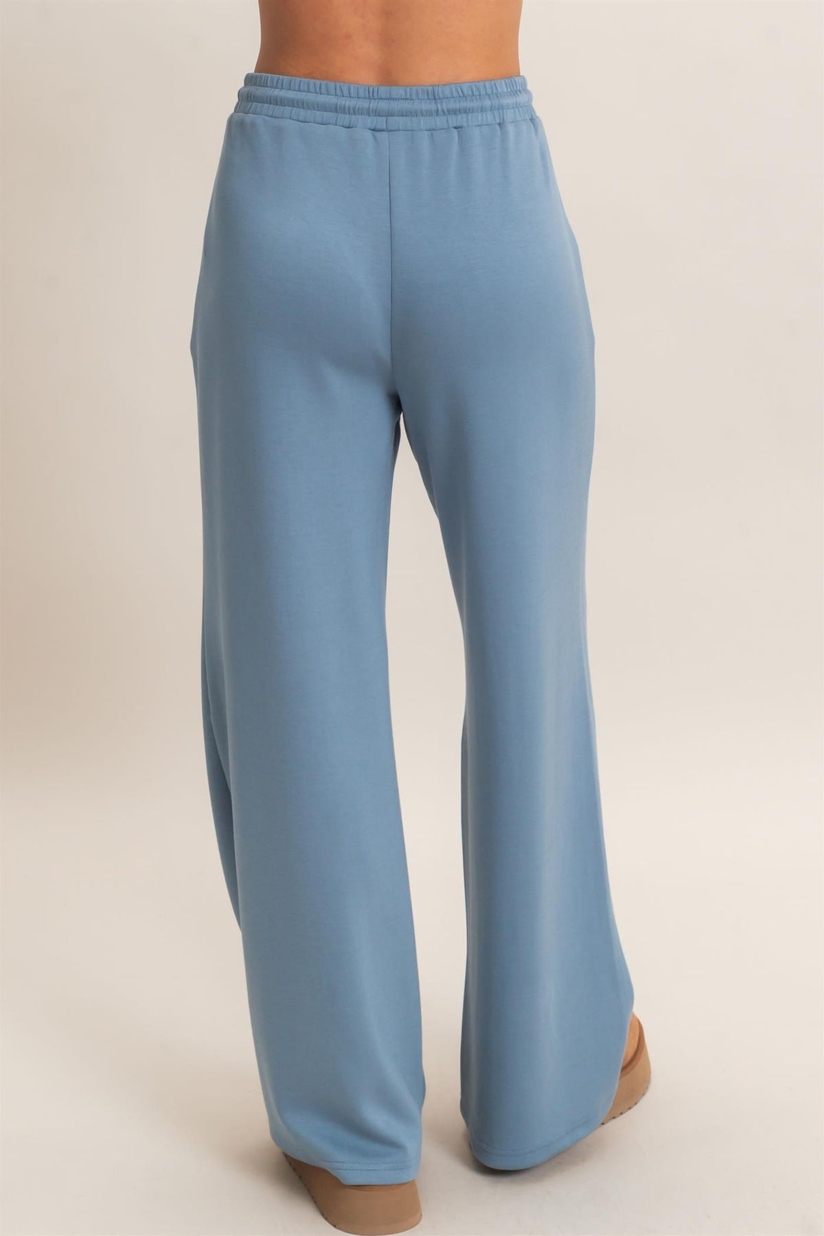 Dalton Wide Leg Pants- Dusty Blue