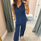 Z Supply Fiona Jersey Denim Jumpsuit