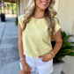 Dom Textured Knit Top- Lemon