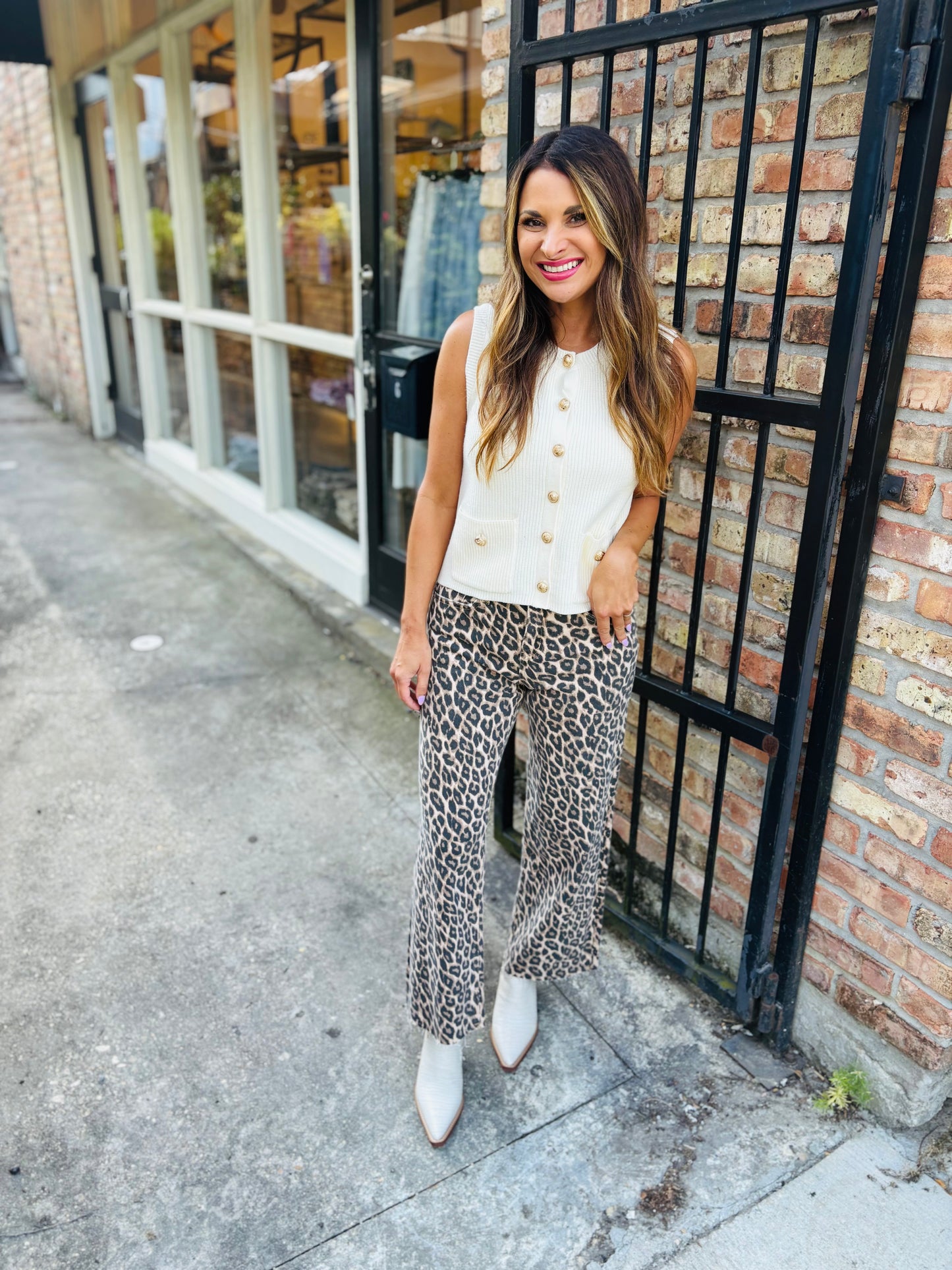 Aliya Sweater Top- Cream