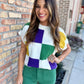 Cleopatra Checkered Sweater Top- Ivory