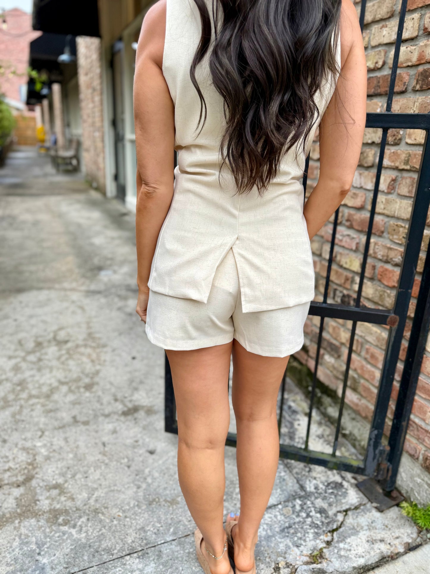 Mariana Blazer Vest- Cream