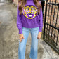 LSU Classic Sequin Sweater- Purple