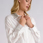 Embellished Stone Collar Poplin- White