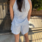 Ruston Collared Sleeveless Top- Blue & White