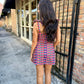 Multi Check Strap Mini Dress- Multi