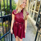 Eiza Mini Dress- Maroon