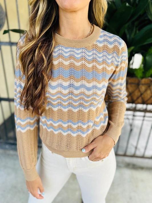 Eydie Sweater Top- Camel