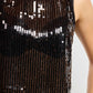 Encore Sequin Shell Top- Black