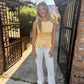 Chad Boatneck Peplum- Yellow