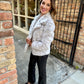 Pretty Fab Faux Fur Jacket- Ivory/Grey
